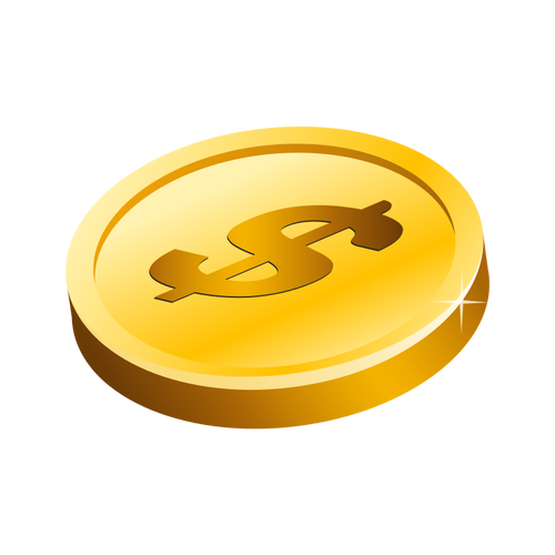 Gull Dollar mynt vektor