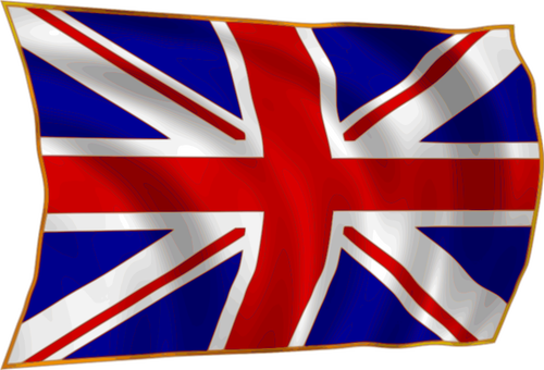 पवन वेक्टर चित्रण में ब्रिटिश झंडा