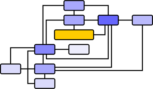 Vektorbild av flödesdiagram i färg