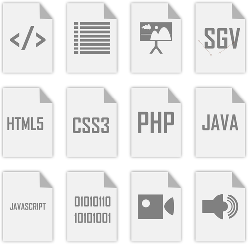 Grafica vettoriale di icone del design web grigio con angolo ripiegato