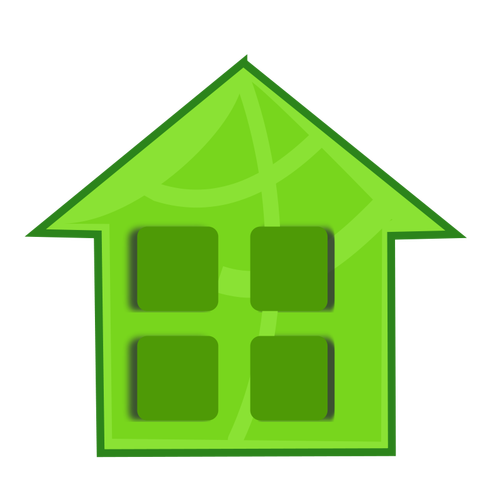 Vektori ClipArt vihreä koti