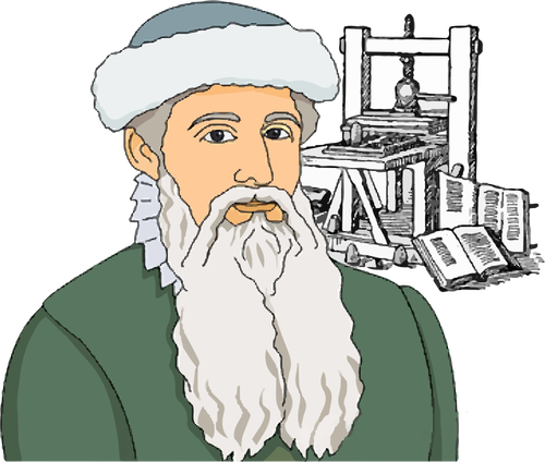 Johannes Gutenberg vektorbild