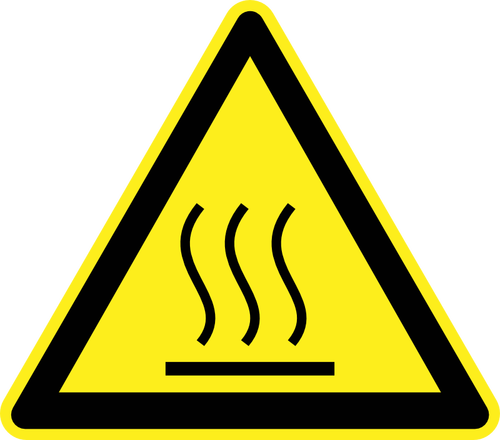 Hot hazard warning sign vector image
