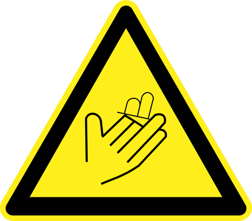 Cut / sever hazard warning sign vector image