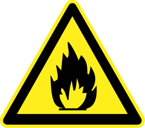 Yangın tehlikesi uyarı işareti vektör görüntü