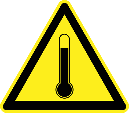 Znak ostrzegawczy temperatury zagrożenia wektor wyobrażenie o osobie