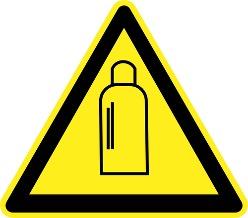 Şişe basınç tehlike uyarı işareti vektör görüntüsü altında