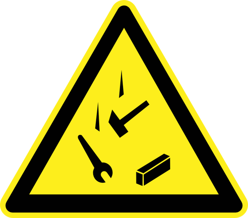 Падение инструменты опасности Предупреждение знак векторное изображение