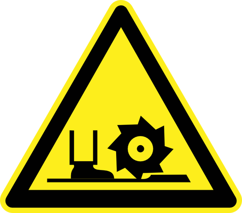 回転刃またはカッターの警告ベクトル記号