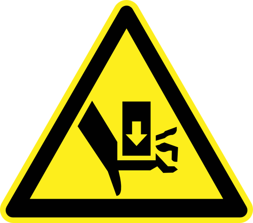 Peligro de pesados objetos peligro advertencia signo vector de la imagen