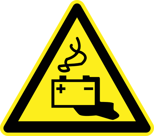 Segnale di avvertimento di pericolo liquido alcalino vettoriale immagine