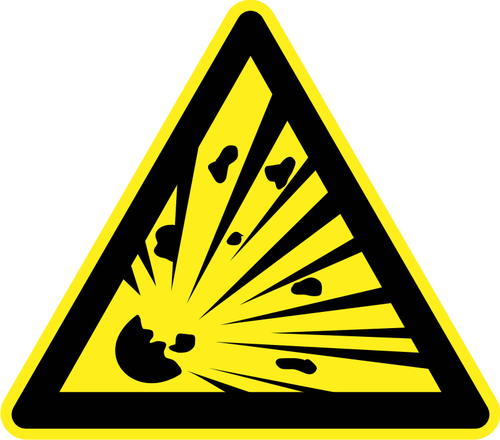 폭발물 위험 경고 표시 벡터 이미지