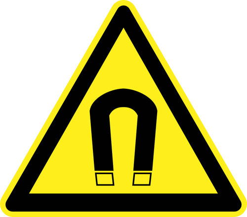 強磁場下の危険の警告サイン ベクトル画像