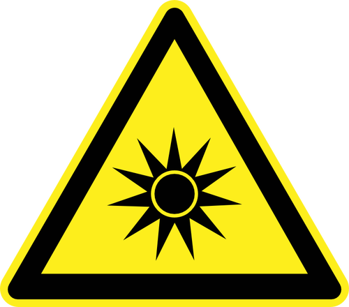 强烈的太阳热危险警告标志矢量图像