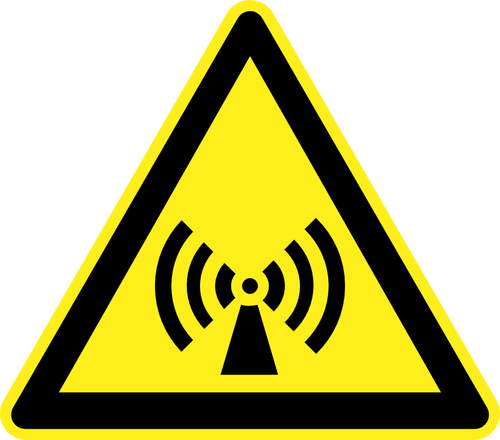 Radiobølger fare advarselen tegn vektor image