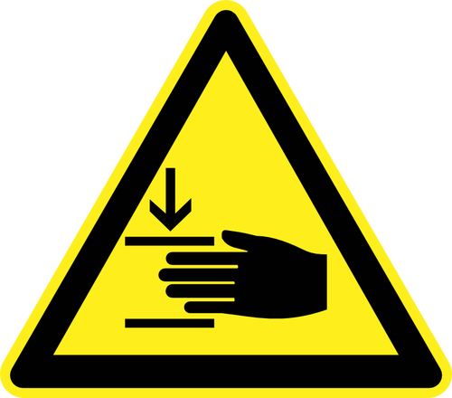 Gevaar van knijpen gevaar waarschuwingsbord vector afbeelding