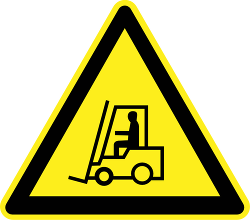 Imagen del vector de señal de advertencia de peligro de la carretilla elevadora