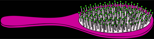 Ilustración vectorial de púrpura brillante pelo cepillo