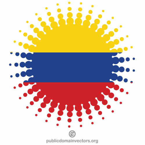Colombian flag halftone shape