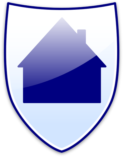 Vektor-Bild des blauen Hauses auf einem Schild