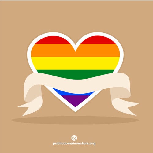 리본 LGBT 자부심 심장