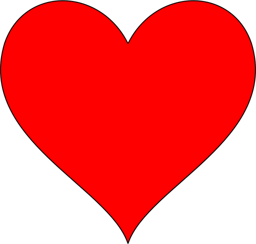Red heart with thin border vector image