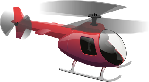 Rode helikopter vector tekening