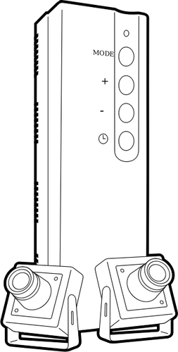 Vector graphics of house DVR with two cameras