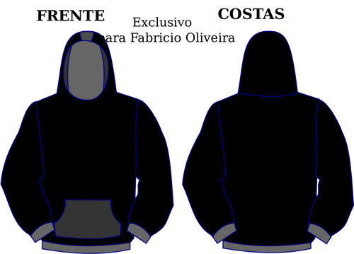 Vektor ritning av hoodie fram och tillbaka