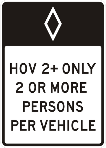 Dálnici znamení pro HOV vozidel vektorové kreslení
