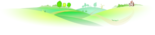 Landschapsmening met twee silhouetten vector illustraties