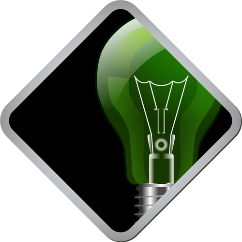 Vektorový obrázek zelené a černé žárovka ikony