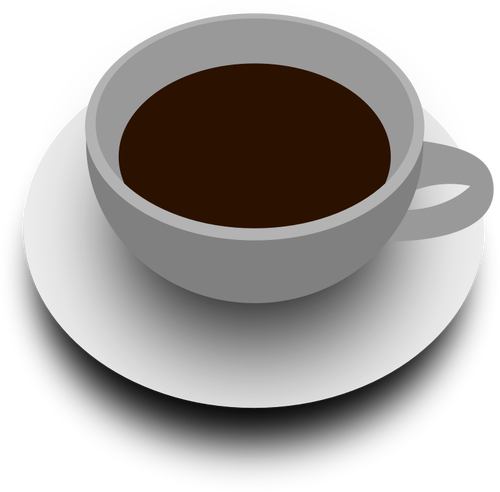 Illustrazione vettoriale della tazza di tè con piattino vista dall