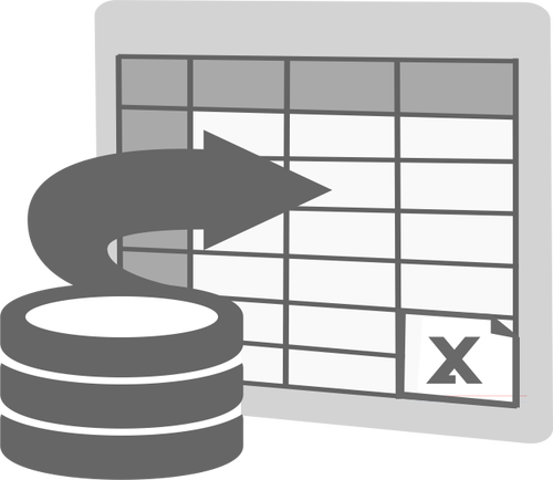 Importeren in Excel pictogram vector illustraties