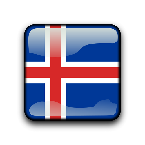 Islandská vlajka tlačítko