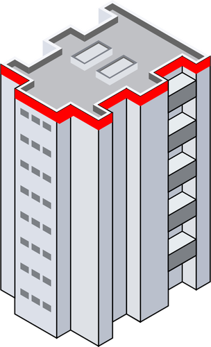 Vektor illustration av isometrisk tower block
