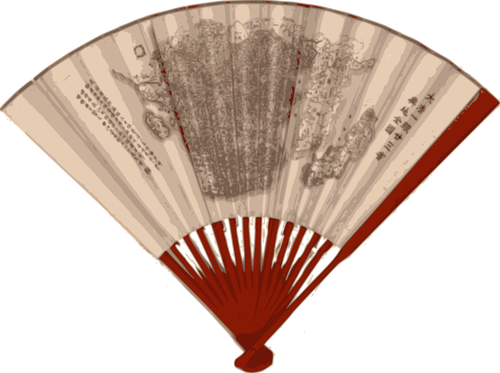Ventilateur asiatique avec une image de carte vectorielle