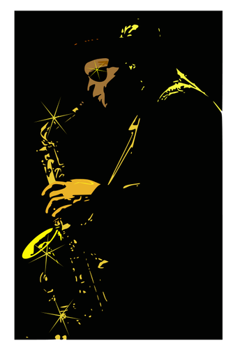 Vector drawing of jazz musician