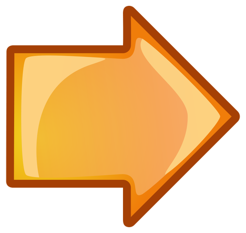 Orange pil som pekar rätt vektor illustration