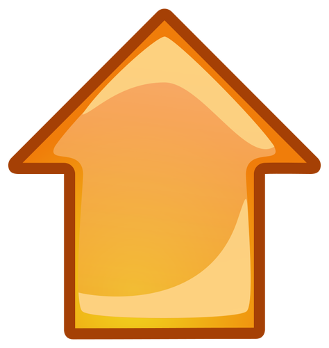 Orange arrow pointing up vector drawing