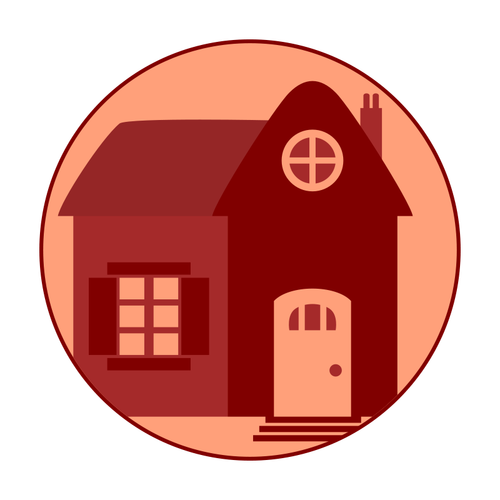 Rotes Haus-Vektor-Bild