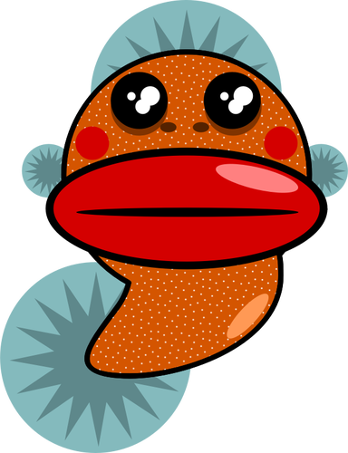 Ilustração em vetor peixes feios dos desenhos animados