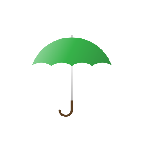 Vektör çizimi yeşil şemsiye