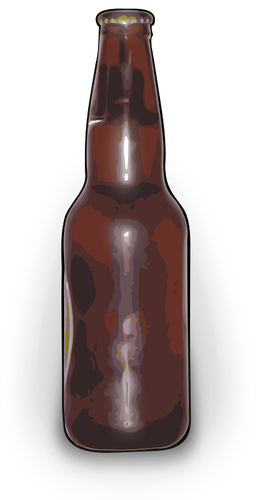 Vektorgrafikk av brunt øl flaske