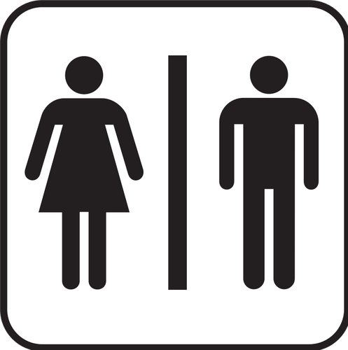 Desenho de vetor de sinal WC masculino e feminino
