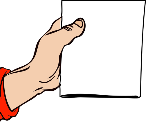 Vector illustration of hand with brochure