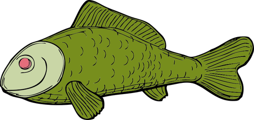 Hässliche grüne Fische Seite Vektor-illustration