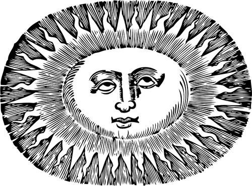 Oval şekilli güneş vektör çizim