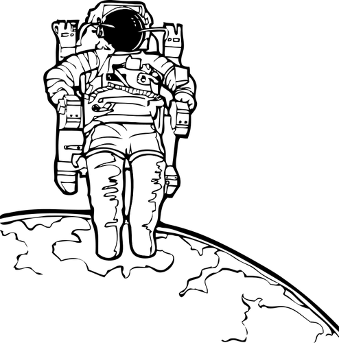 Ilustracja wektorowa spaceru kosmicznego