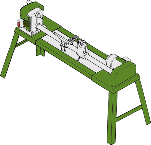 Gambar vektor mesin bubut kayu